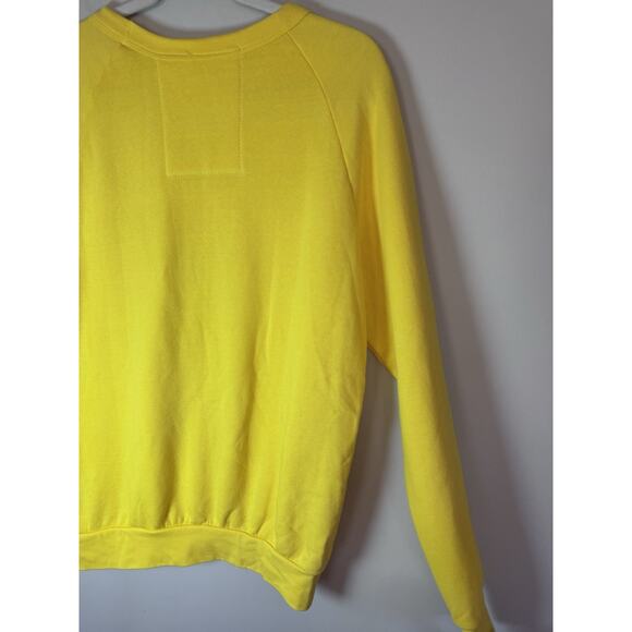 AVIATOR NATION Five Stripe Crewneck Sweatshirt In Lemon Yellow Sz S NWT $185 - Picture 8 of 9